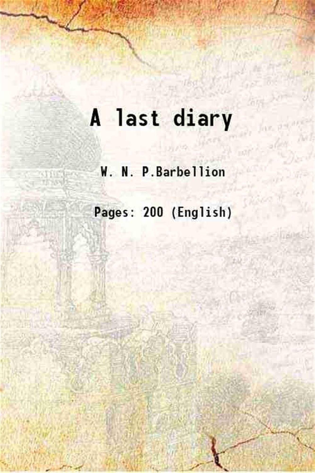     			A last diary 1921 [Hardcover]