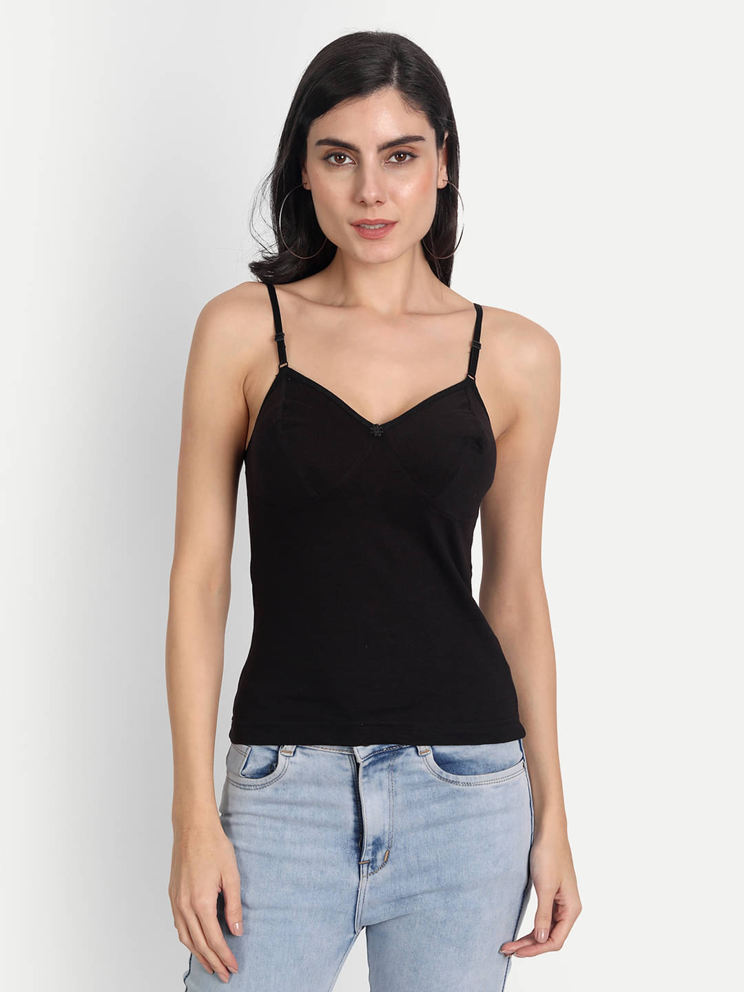     			AIMLY Cotton Camisoles - Black Single