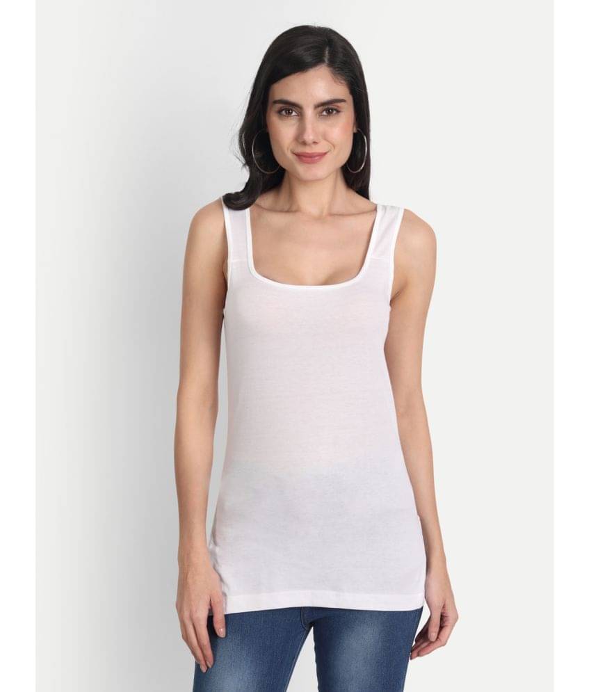     			AIMLY Cotton Camisoles - White Single