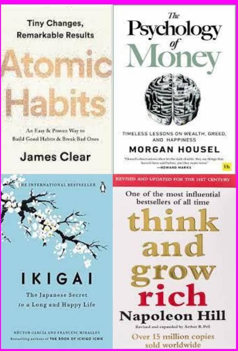 Atomic Habits + The Psychology of Money + Ikigai + Think and Grow Rich - Stationery | Buy online on ZillyBuy