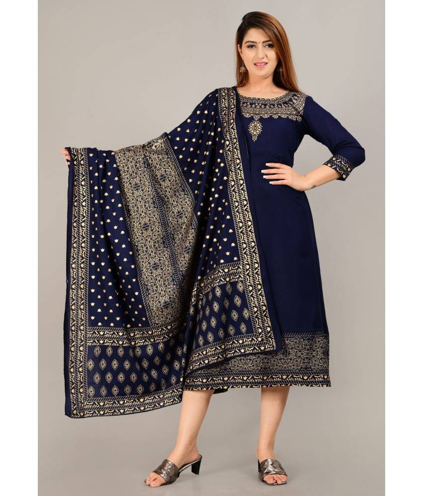     			Aurelisa - Blue Rayon Women's Flared Kurti ( Pack of 1 )