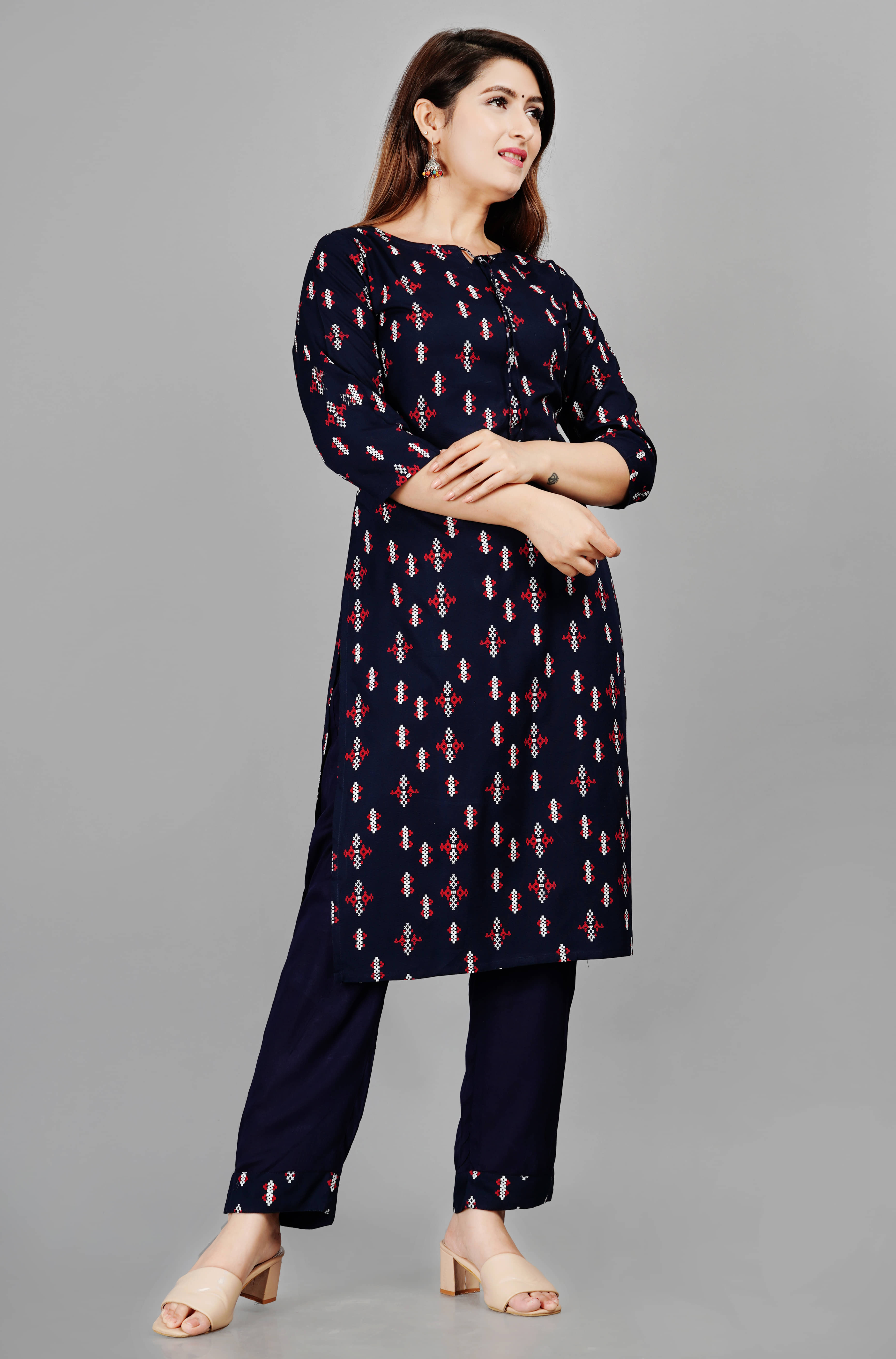 Aurelisa - Blue Straight Rayon Women's Stitched Salwar Suit ( Pack of 1 )