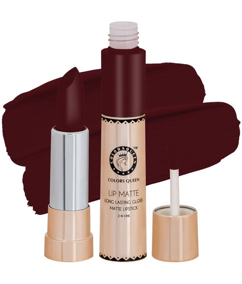     			Colors Queen 2 in 1 Matte Finish Water Proof Lipstick Indian Maroon (Shade - 29)