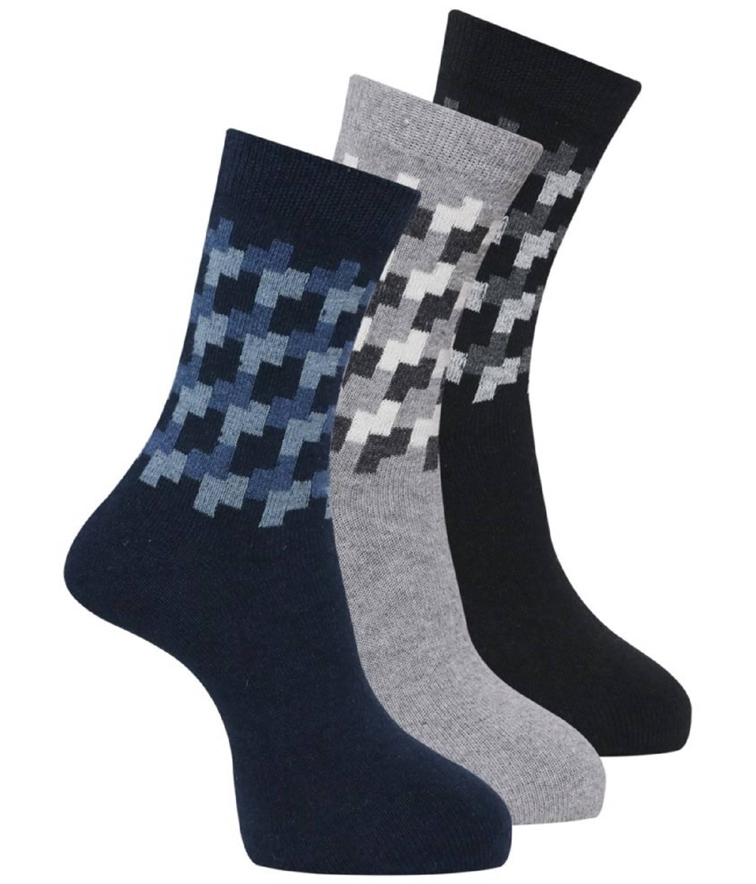 Dollar - Woollen Men's Printed Multicolor Mid Length Socks ( Pack of 3 ) Dollar - Woollen Men's Printed Multicolor Mid Length Socks ( Pack of 3 )