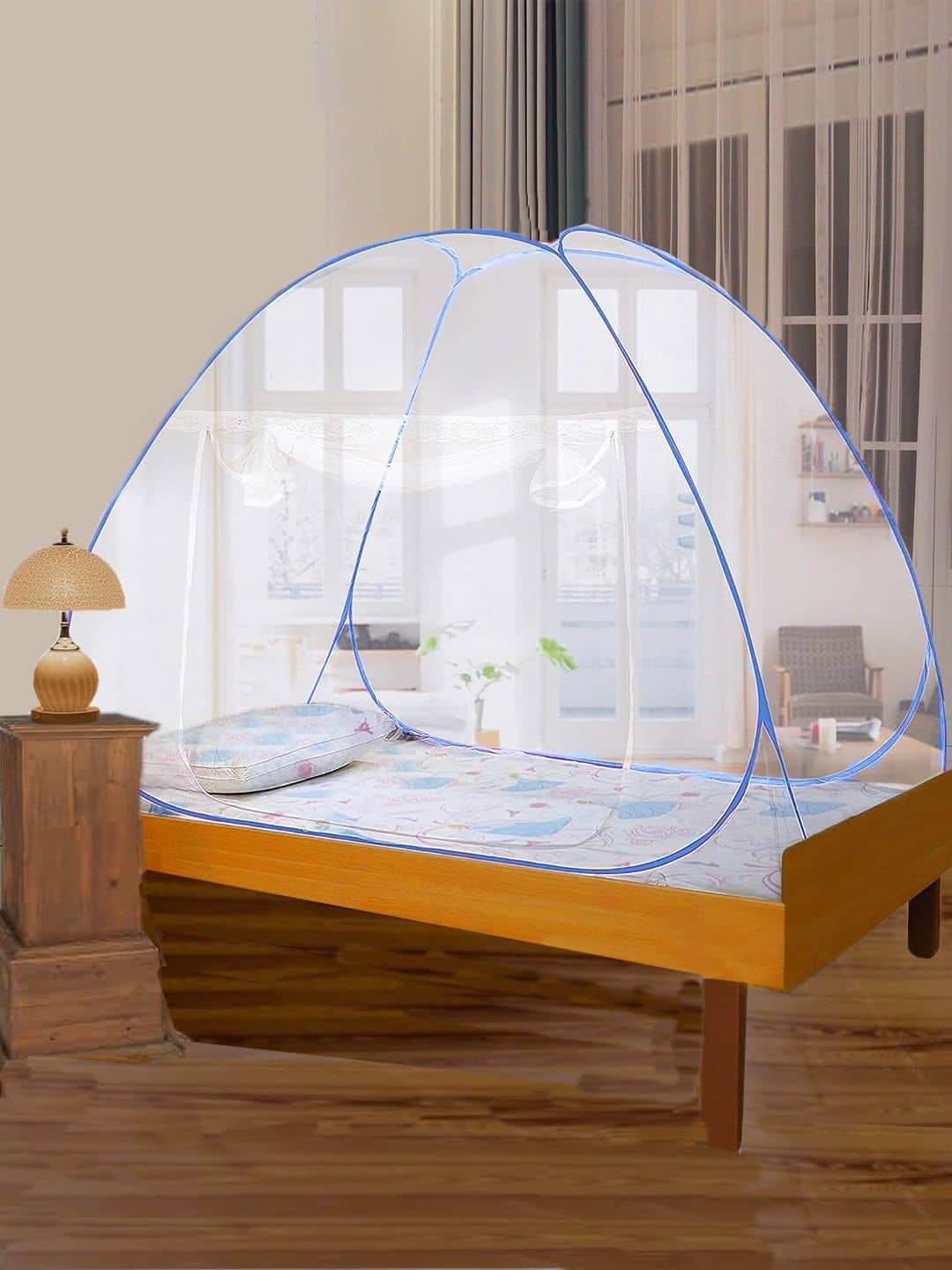 Evafly - Red Polycotton Foldable Mosquito Net, Machardani ( Pack of 1 )