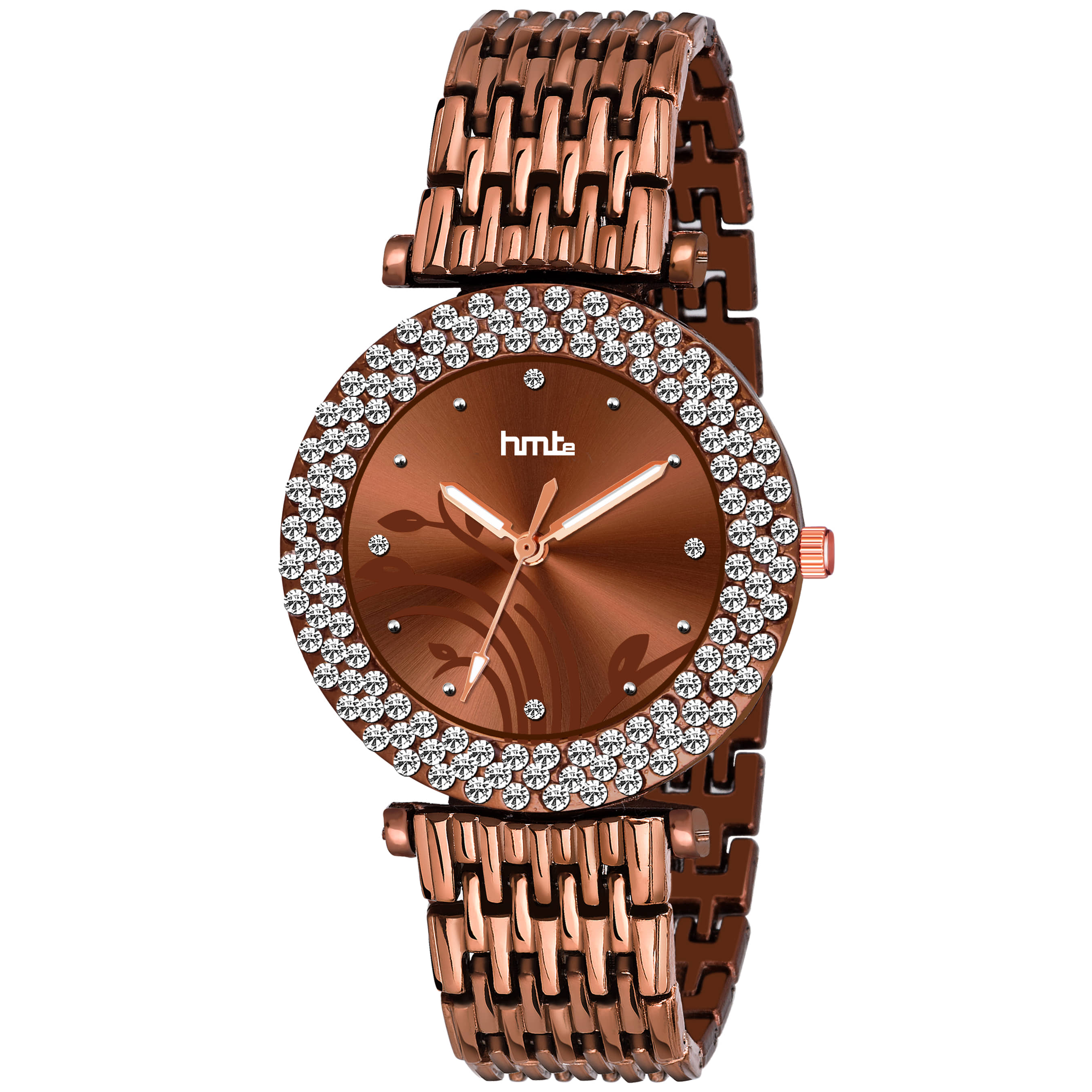 HMTe - Brown Metal Analog Womens Watch