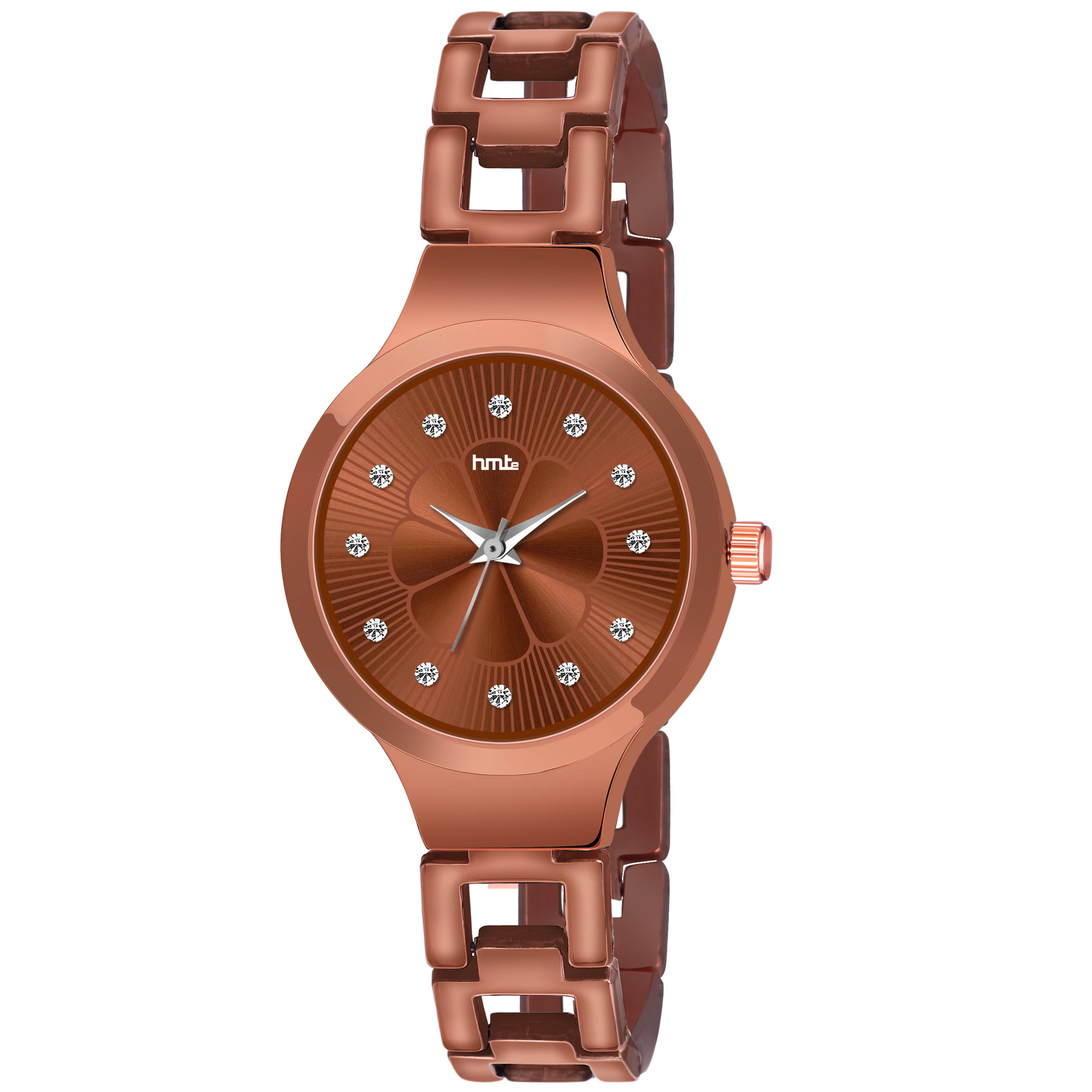     			HMTe - Brown Metal Analog Womens Watch