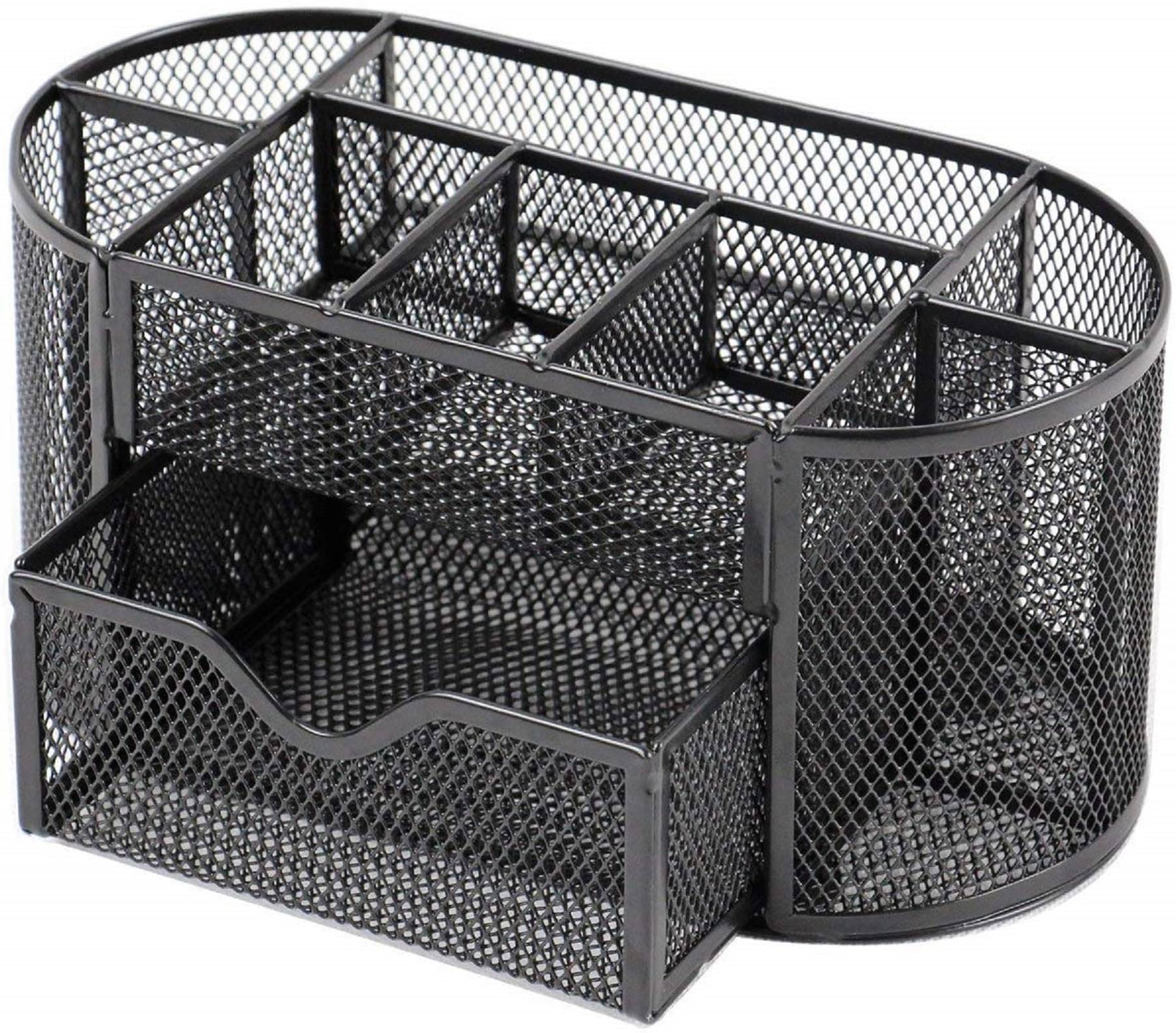     			JELLIFY 9 Compartments Metal 9 Compartments Metal Pen Stand  (Black)