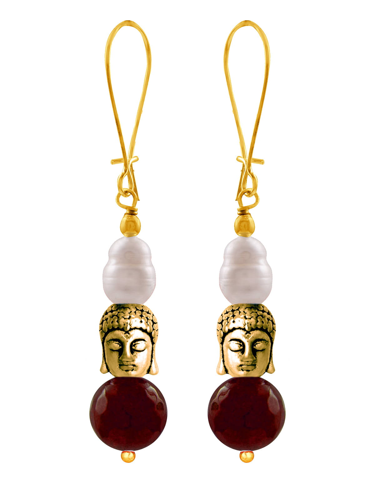     			JFL - Jewellery For Less - Maroon Drop Earrings ( Pack of 1 )