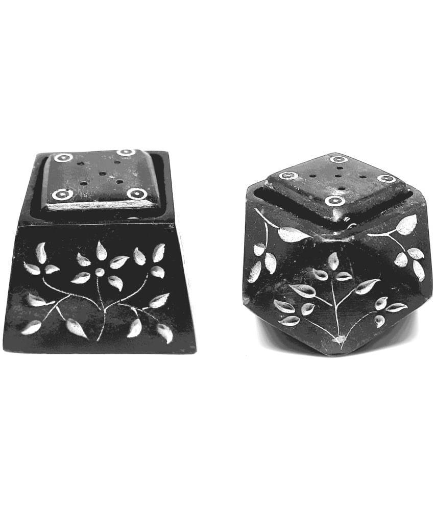 KRAFT CLOUDS Black Table Top Marble Taper Candle Holder - Pack of 2 KRAFT CLOUDS Black Table Top Marble Taper Candle Holder - Pack of 2