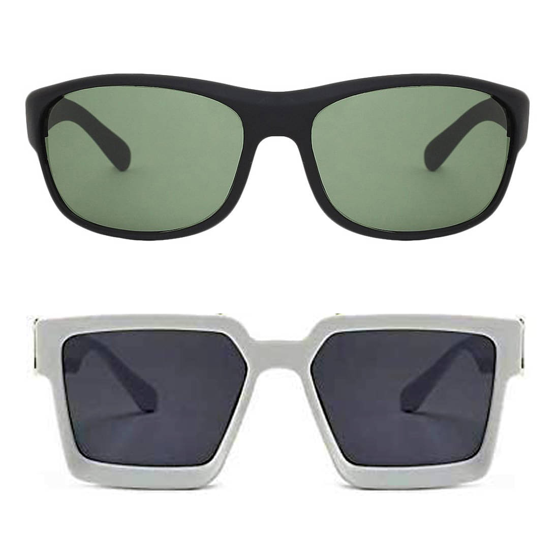     			Kanny Devis - Black Rectangular Sunglasses ( Pack of 2 )