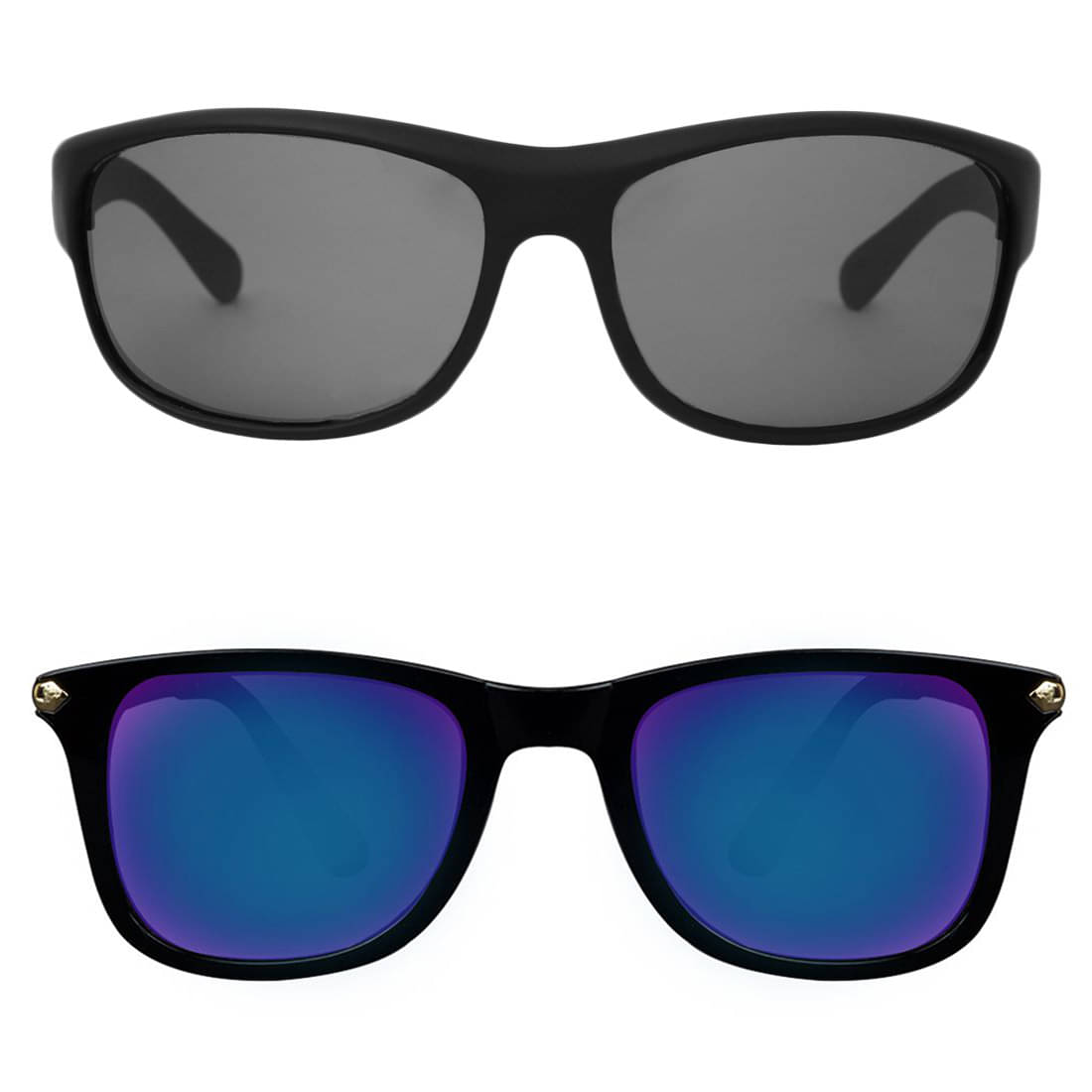     			Kanny Devis - Black Rectangular Sunglasses ( Pack of 2 )