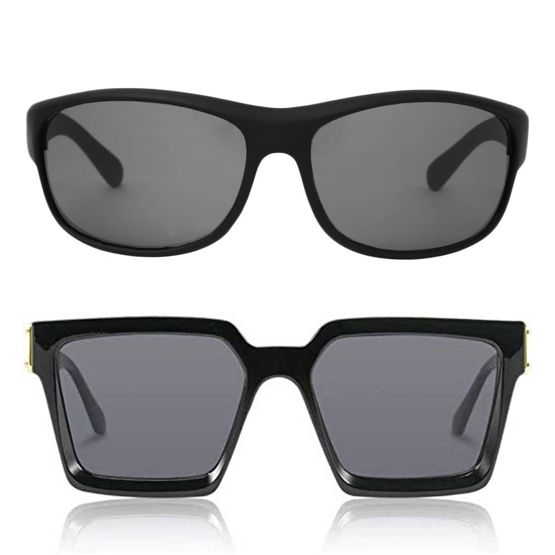 Kanny Devis - Black Rectangular Sunglasses ( Pack of 2 ) Kanny Devis - Black Rectangular Sunglasses ( Pack of 2 )