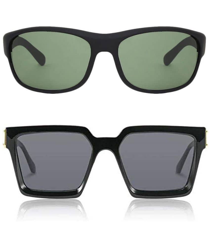 Kanny Devis - Black Wrap Around Sunglasses ( Pack of 2 ) - Sunglasses | Buy online on ZillyBuy
