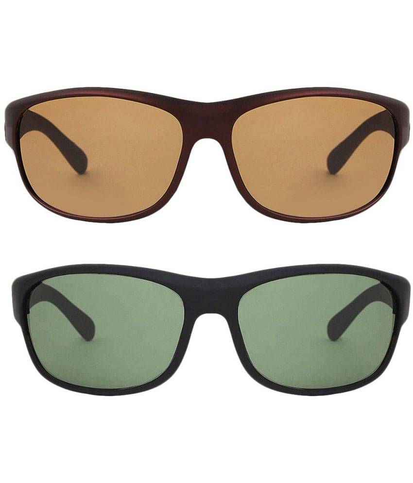 Kanny Devis - Black Wrap Around Sunglasses ( Pack of 2 ) Kanny Devis - Black Wrap Around Sunglasses ( Pack of 2 )