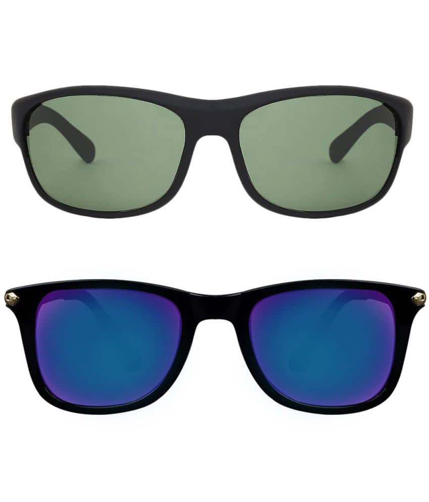 Kanny Devis - Black Wrap Around Sunglasses ( Pack of 2 ) - Sunglasses | Buy online on ZillyBuy