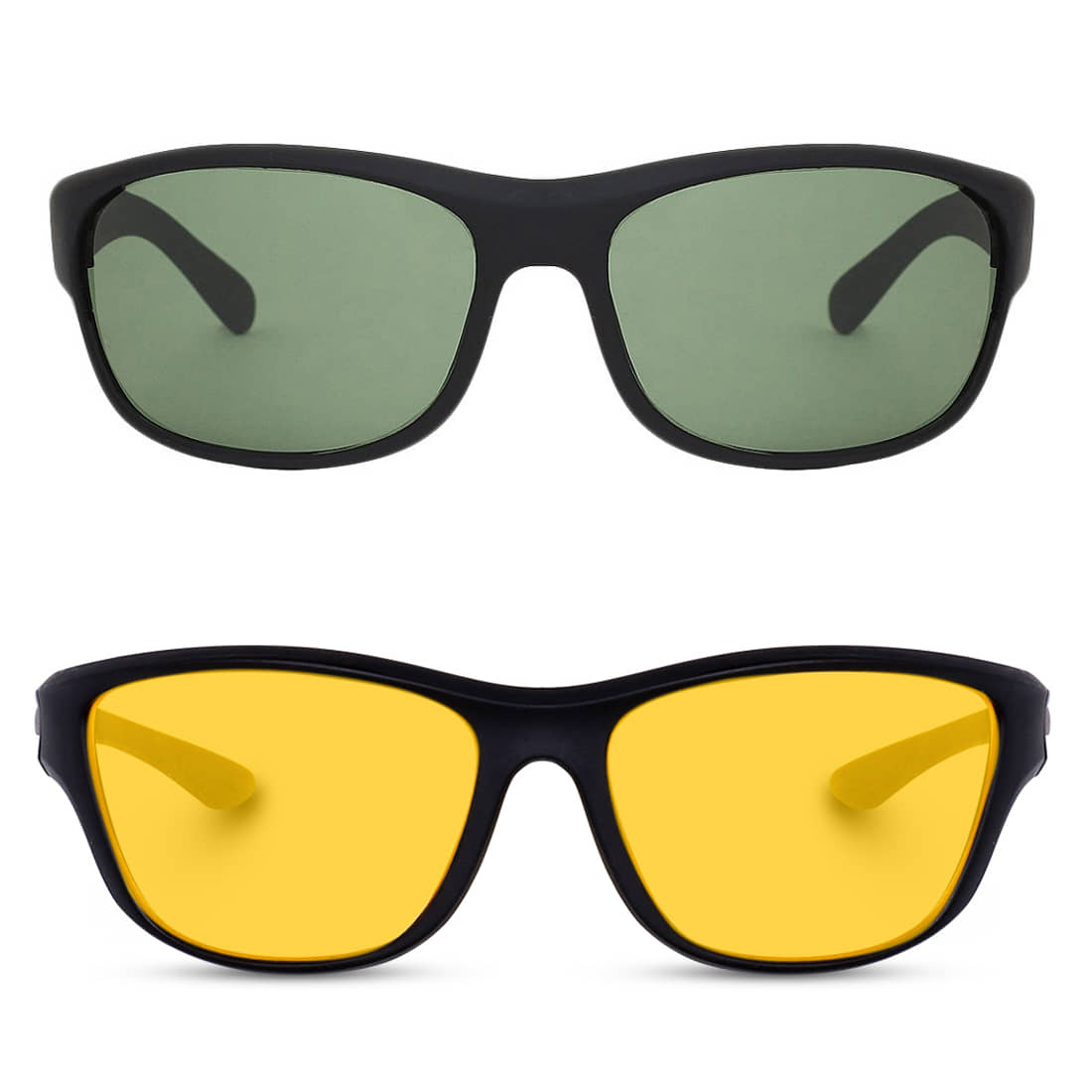Kanny Devis - Black Wrap Around Sunglasses ( Pack of 2 ) - Sunglasses | Buy online on ZillyBuy