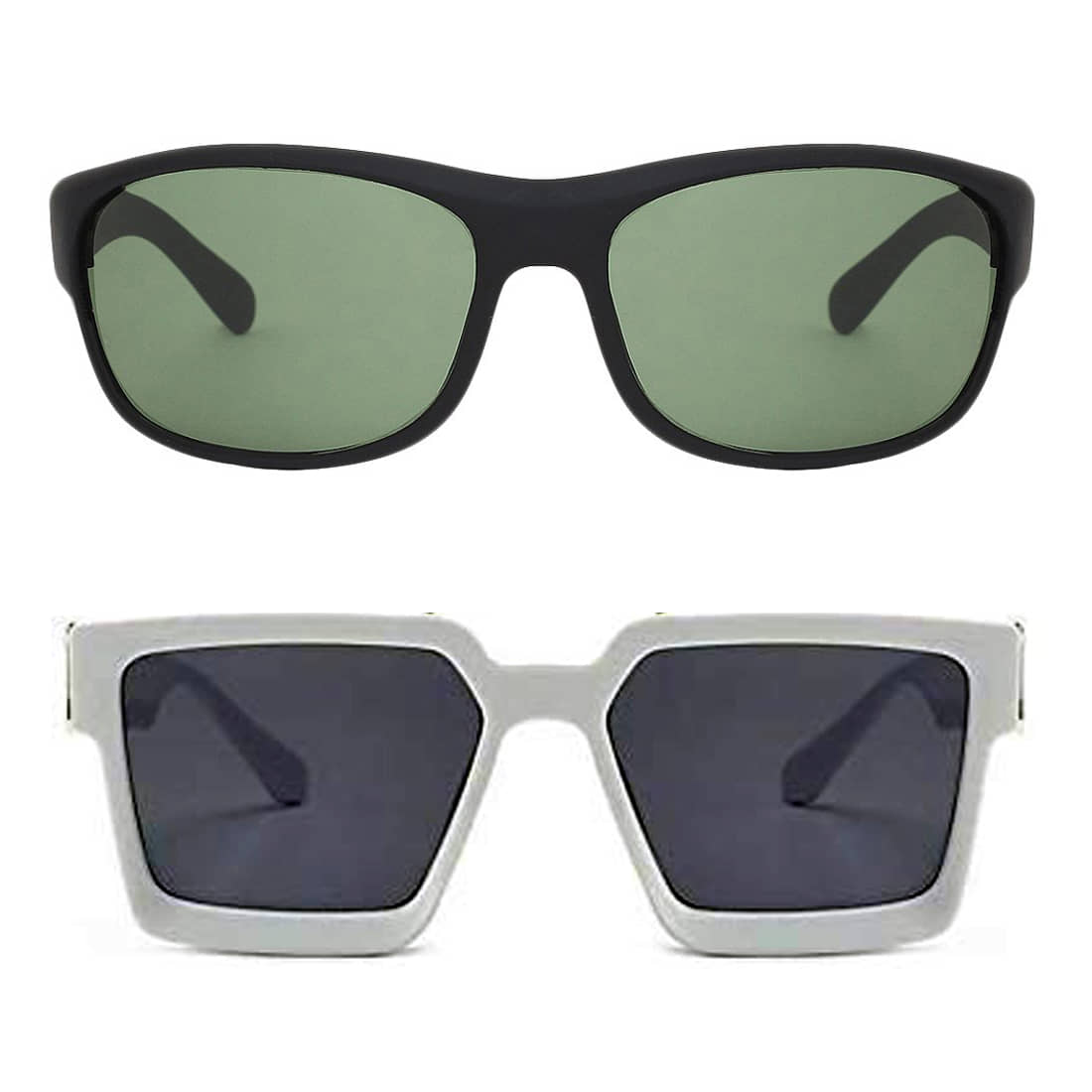 Kanny Devis - Black Wrap Around Sunglasses ( Pack of 2 ) - Sunglasses | Buy online on ZillyBuy