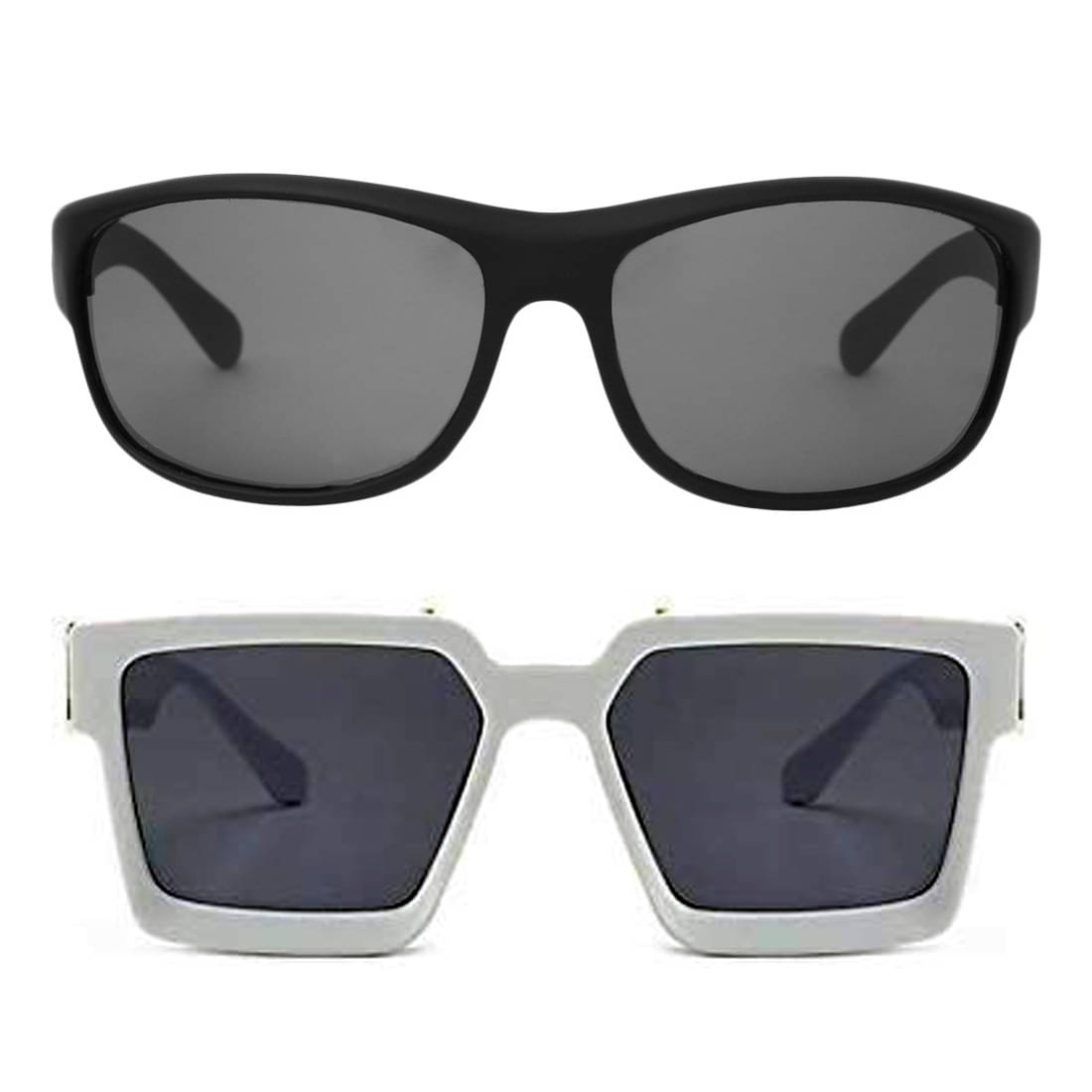     			Kanny Devis - White Rectangular Sunglasses ( Pack of 2 )