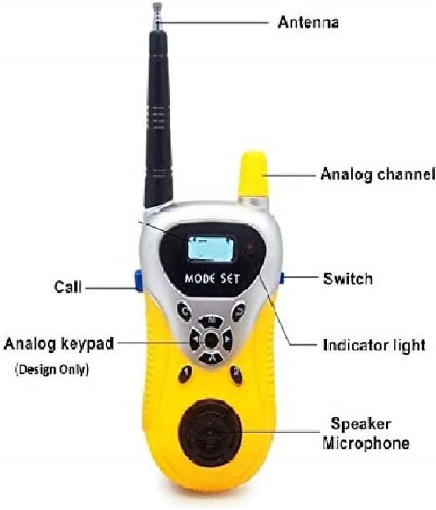Kidsaholic Walky Talky Toys for Kids 2 Way Radio Toy for 3-12 Year Old Boys Girls, Up to 20 Meter Outdoor Range Yellow