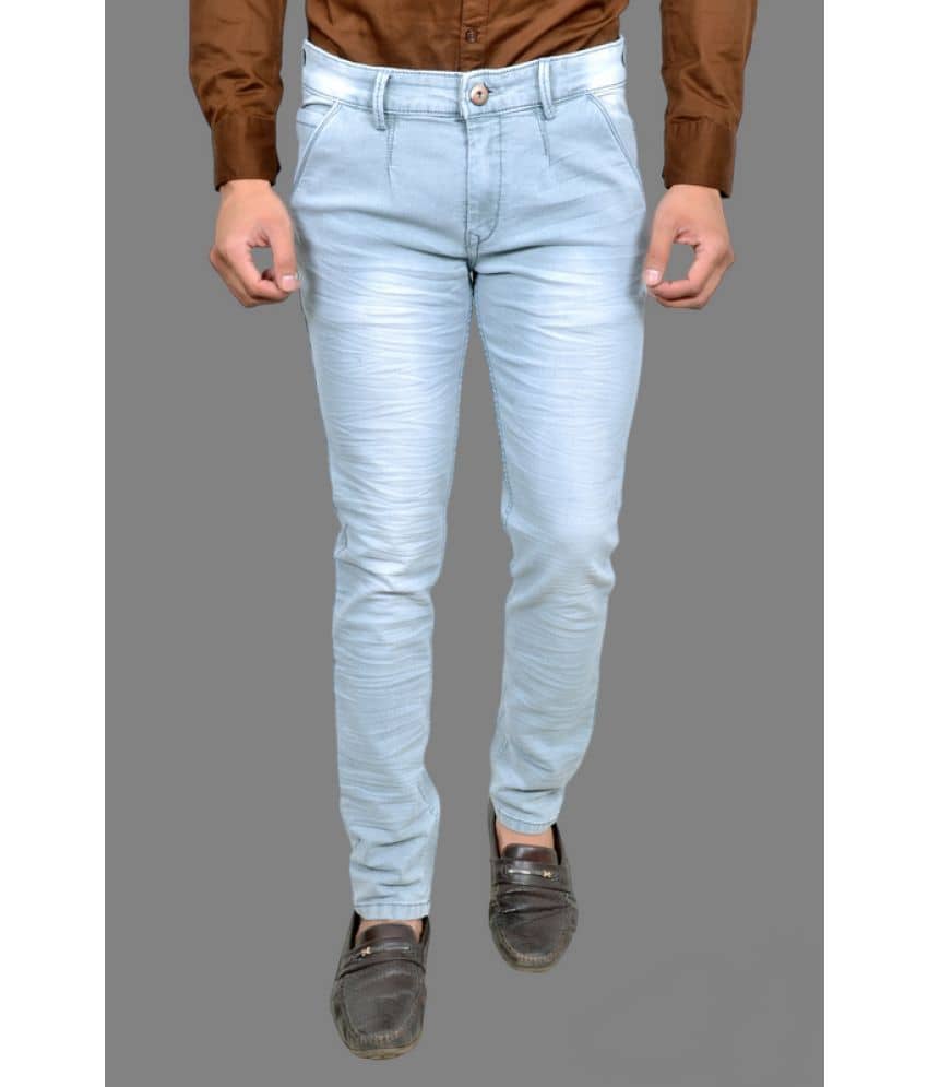 MOUDLIN - Light Blue Denim Slim Fit Men's Jeans ( Pack of 1 ) - Jeans | Buy online on ZillyBuy