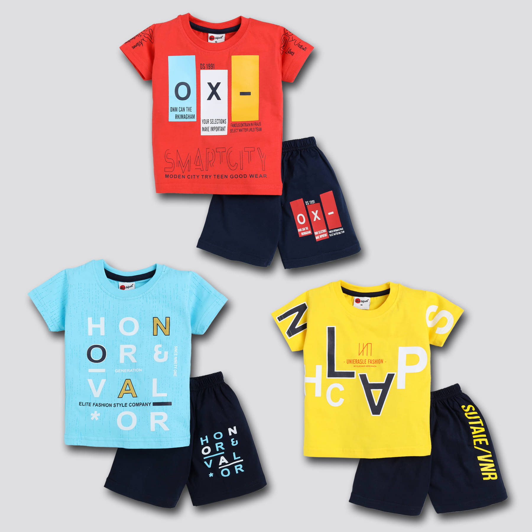     			Mars Infiniti Pack of 2 Baby Boys Cotton T-Shirt & Shorts ( Multi )