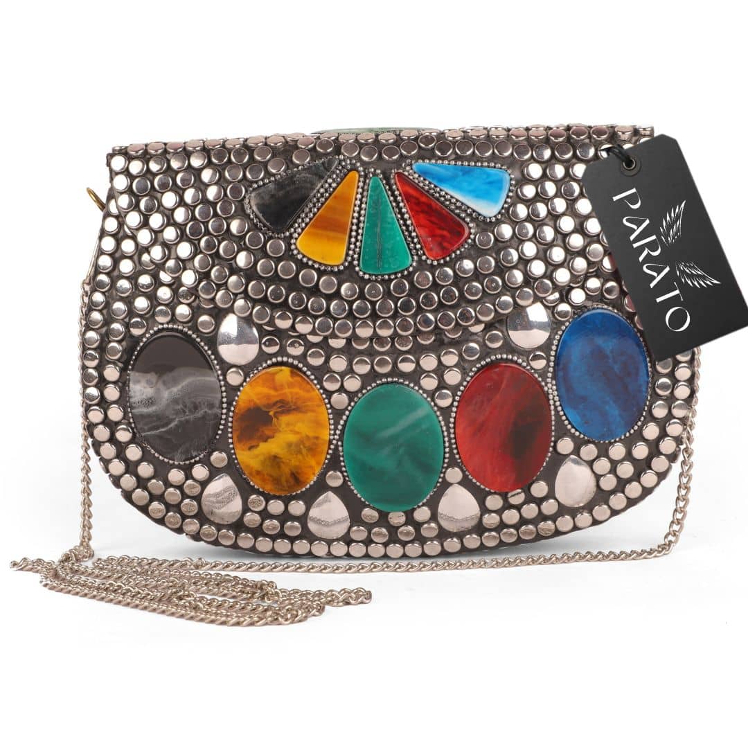 PARATO Sling Bag Suede Set of 1 ( Silver ) - Handbags | Buy online on ZillyBuy