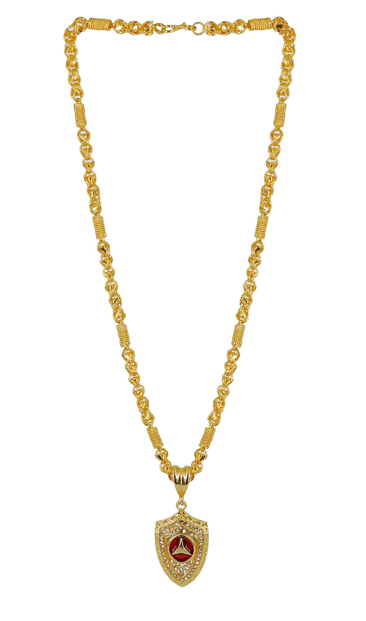 SHANKH-KRIVA - Golden Pendant ( Pack of 1 )