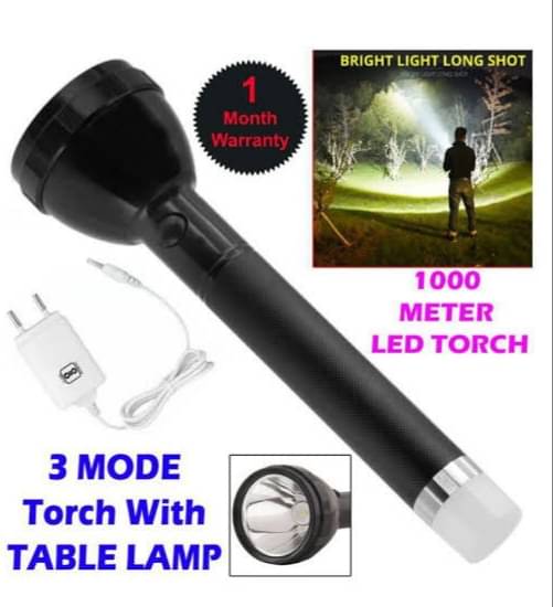     			ST - Above 50W Rechargeable Flashlight Torch ( Pack of 1 )