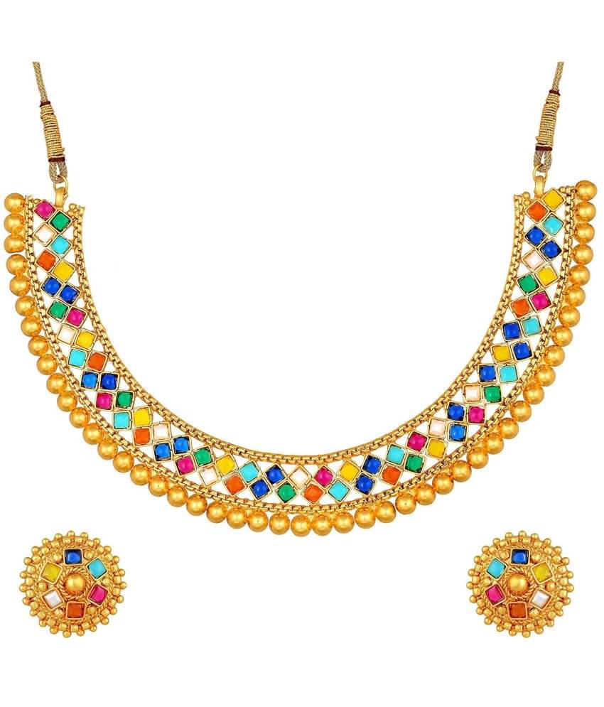     			Sunhari Jewels - Multi Color Alloy Necklace Set ( Pack of 1 )