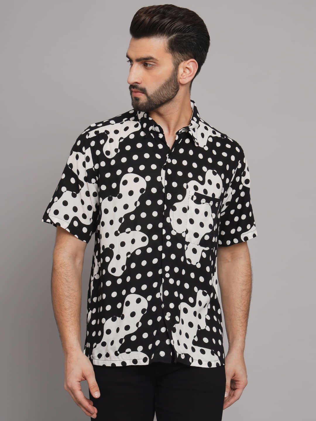 The Dry State - Black Rayon Regular Fit Men's Casual Shirt ( Pack of 1 )