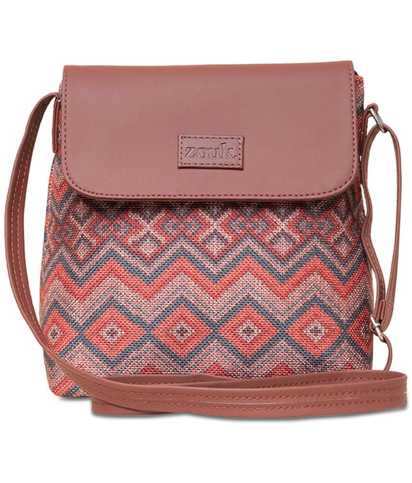     			Zouk Sling Bag Jute Set of 1 ( Multicolor )