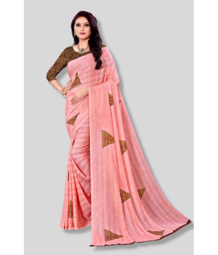 sanwariya Georgette Printed Saree With Unstitched Blouse Piece ( Peach ) sanwariya Georgette Printed Saree With Unstitched Blouse Piece ( Peach )