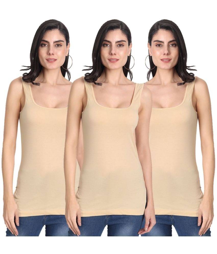 AIMLY Cotton Camisoles - Beige Pack of 3     			AIMLY Cotton Camisoles - Beige Pack of 3