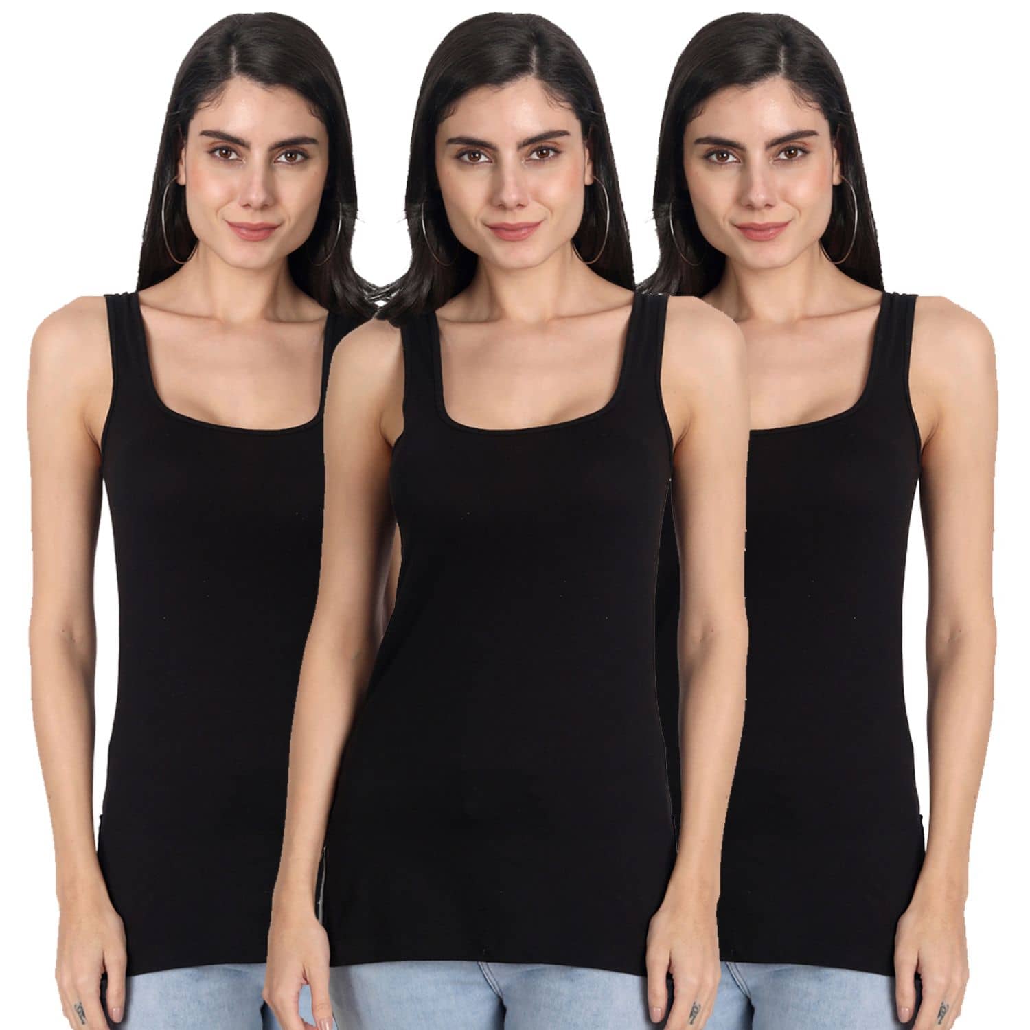 AIMLY Cotton Camisoles - Beige Pack of 3