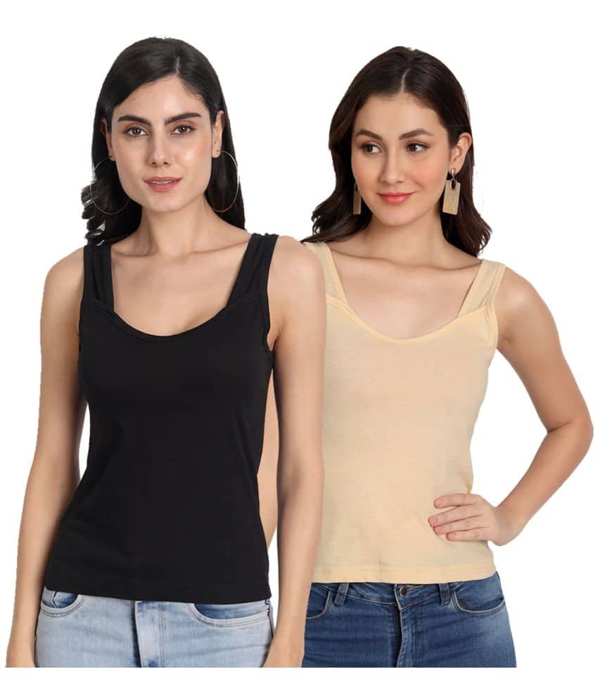 AIMLY Cotton Camisoles - Beige Pack of 2