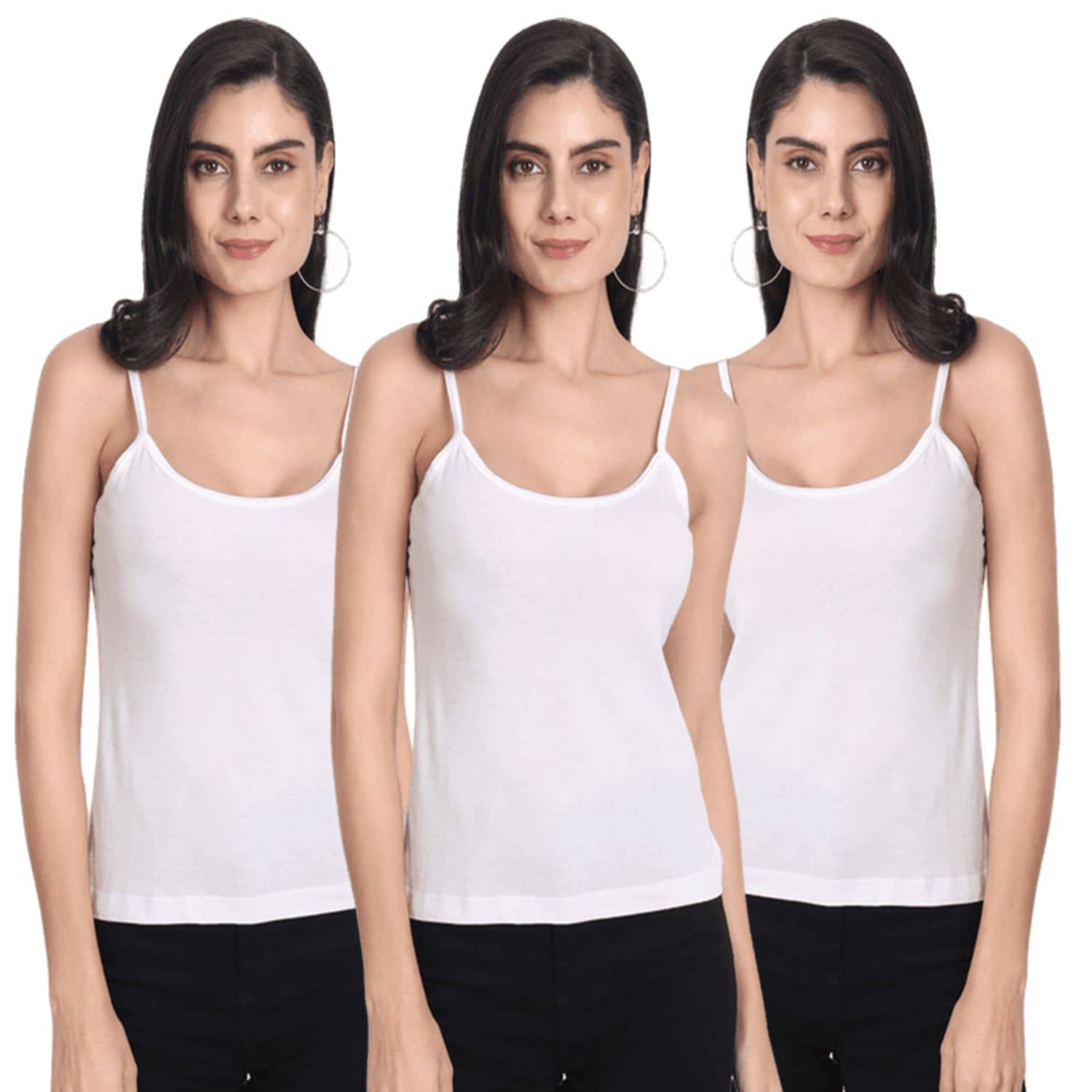 AIMLY Cotton Camisoles - Beige Pack of 3
