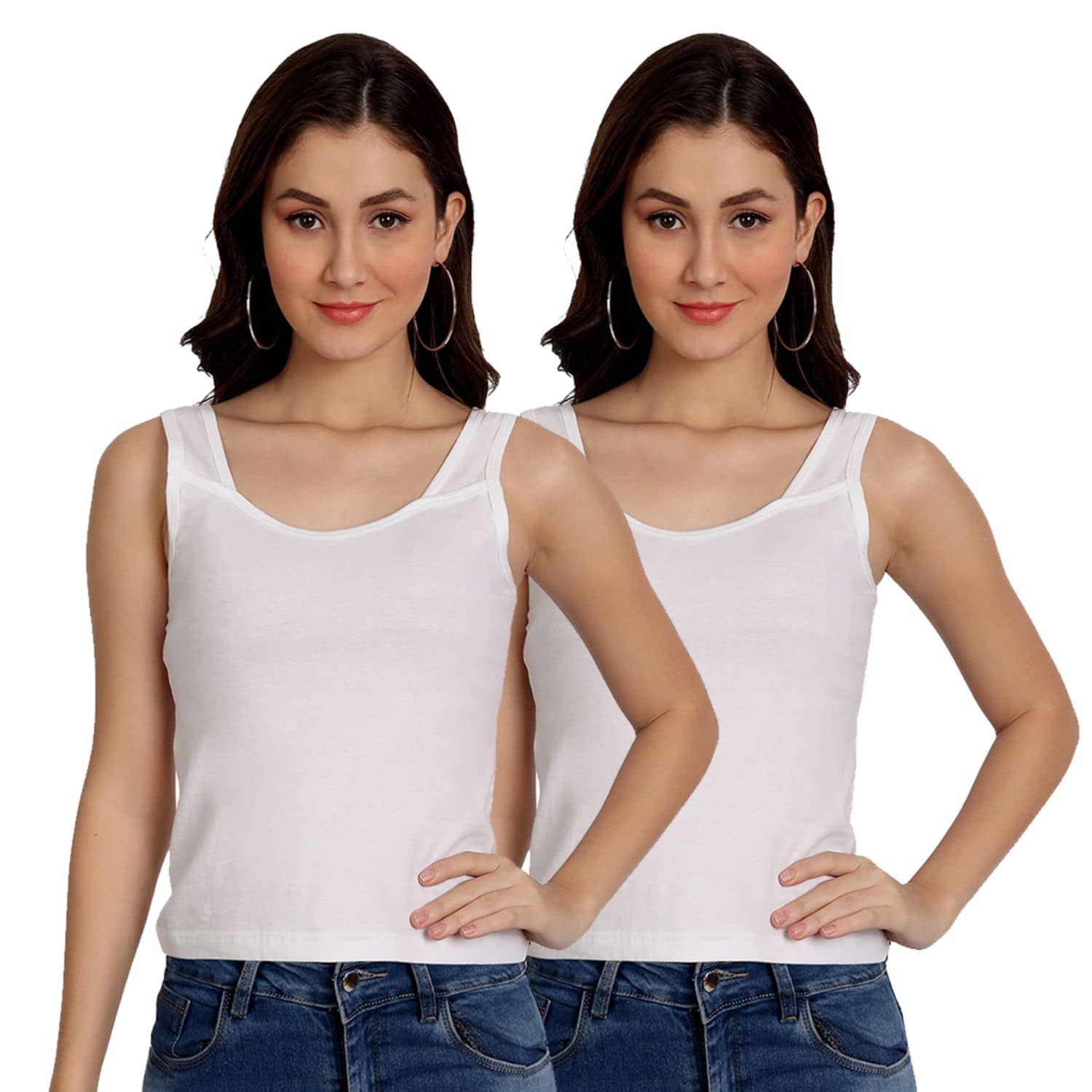 AIMLY Cotton Camisoles - Black Pack of 2