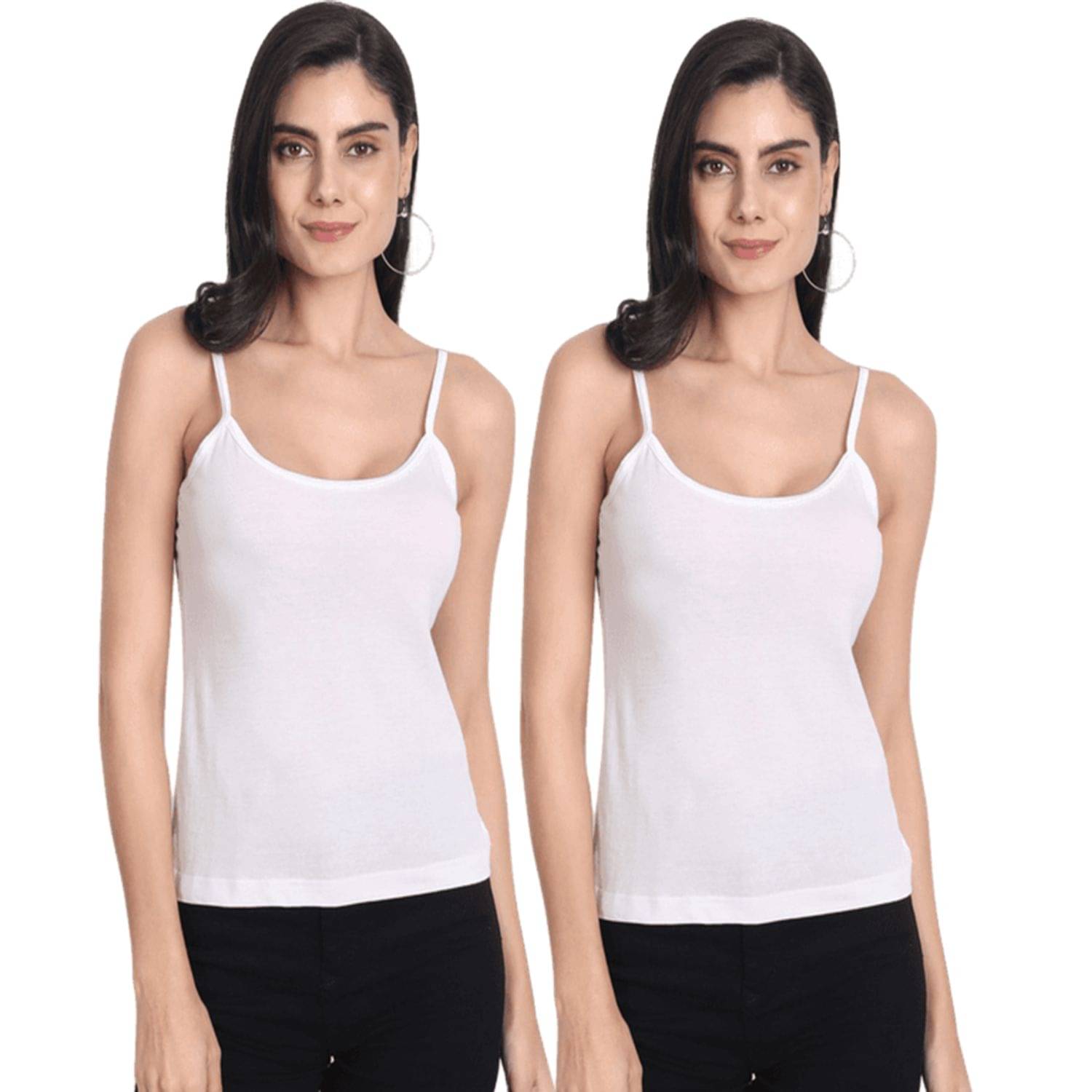 AIMLY Cotton Camisoles - White Pack of 2 AIMLY Cotton Camisoles - White Pack of 2