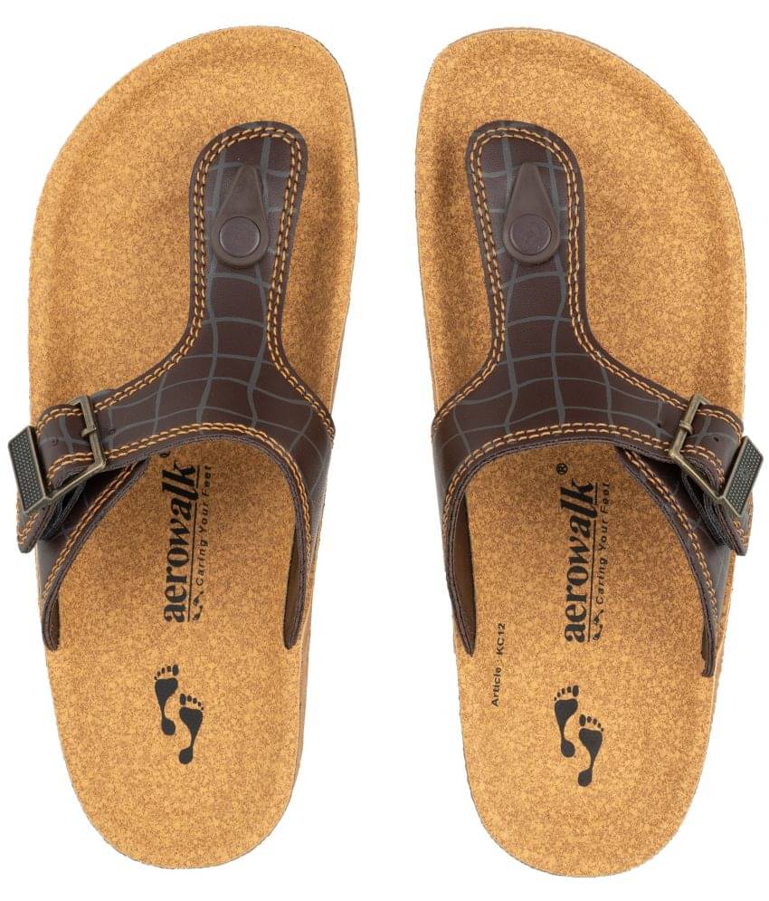     			Aerowalk - Brown Men's Leather Slipper