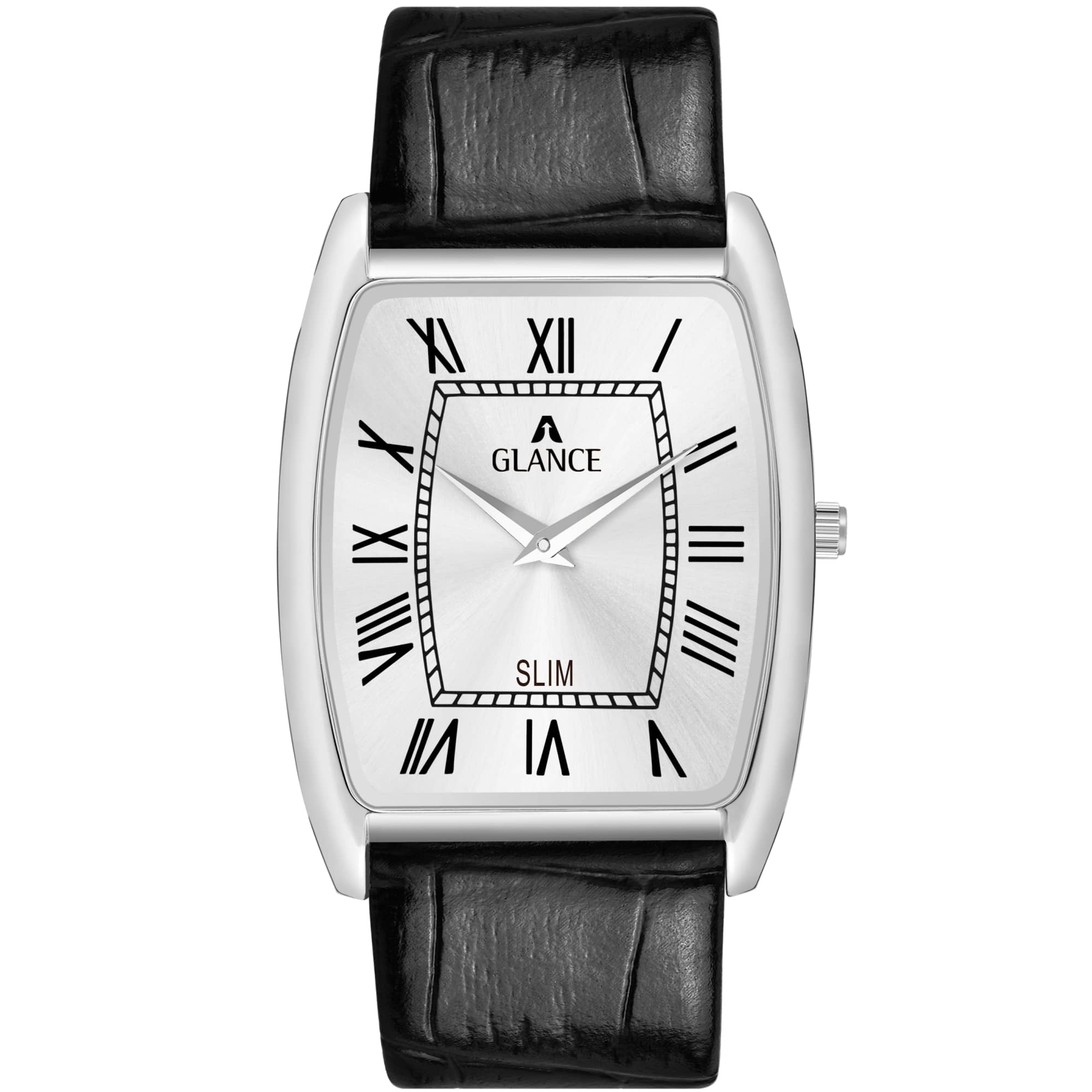 Aglance - Black Leather Analog Men's Watch