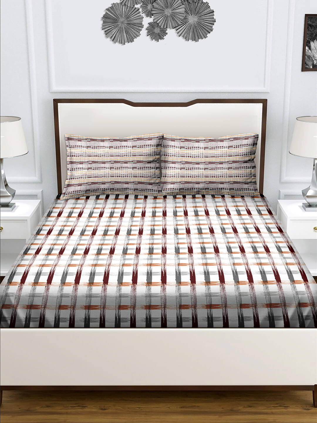     			Bella Casa Cotton Queen Bedsheet ( Multicolor )