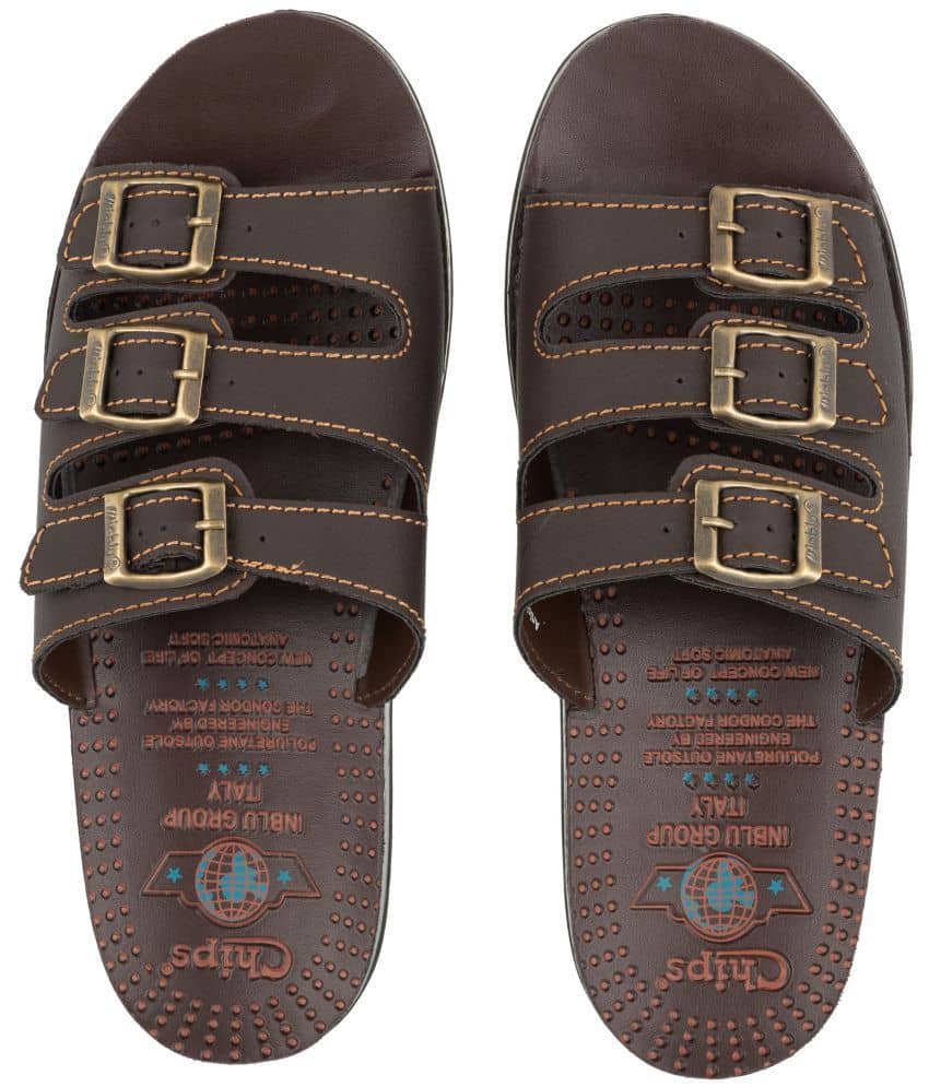 Chips - Brown Men's Leather Slipper
