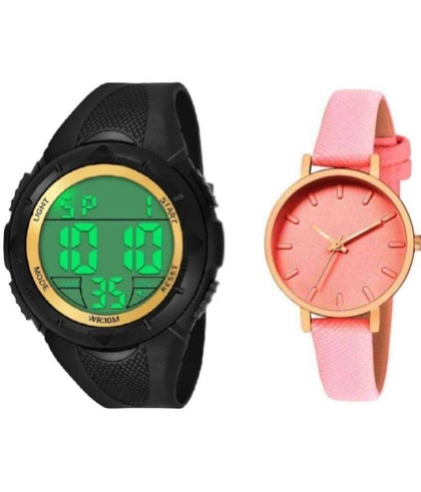     			Cosmic - Black Resin Digital Couple's Watch