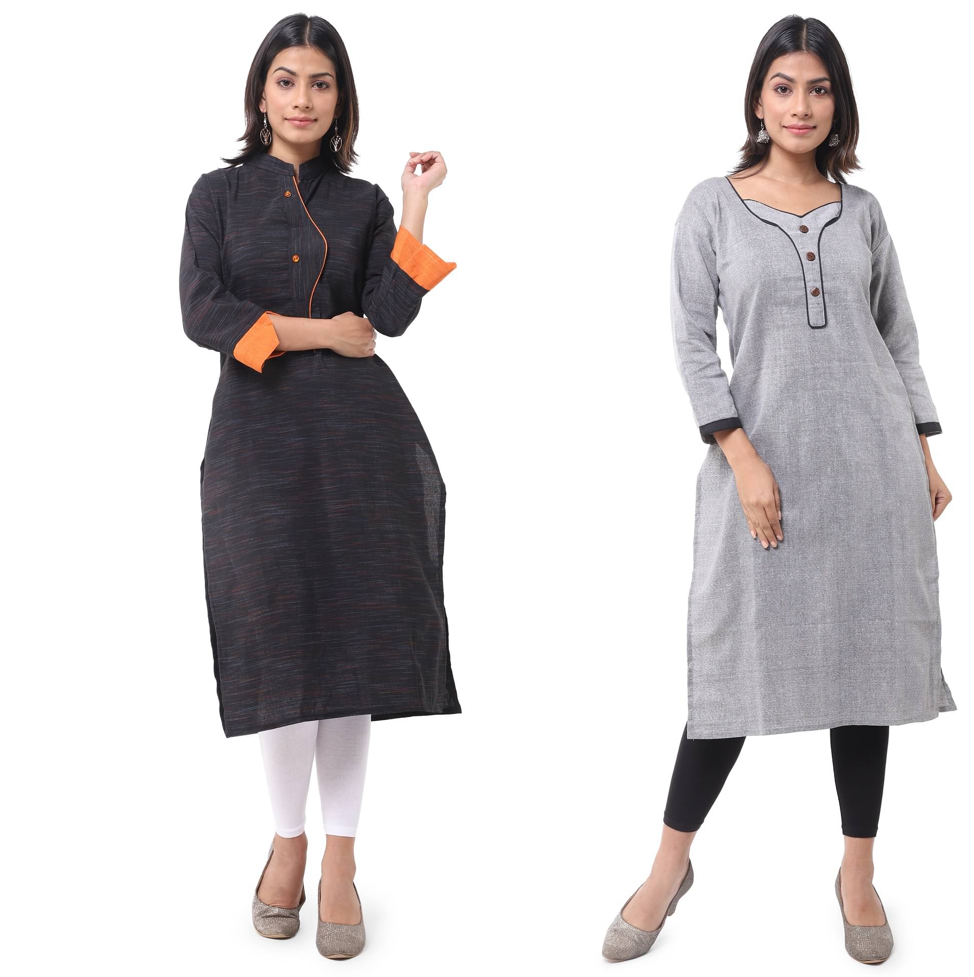     			DESHBANDHU DBK - Multicolor Cotton Women's Straight Kurti ( Pack of 2 )