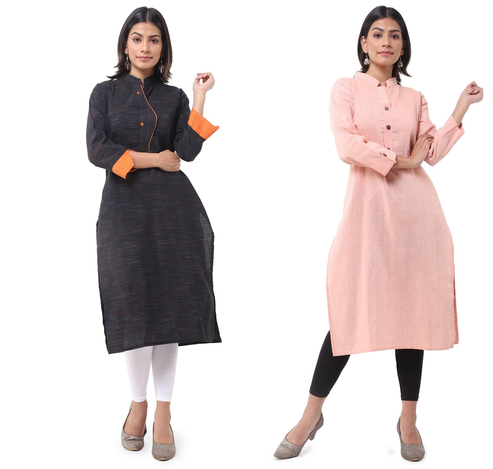 DESHBANDHU DBK - Multicolor Cotton Women's Straight Kurti ( Pack of 2 ) DESHBANDHU DBK - Multicolor Cotton Women's Straight Kurti ( Pack of 2 )