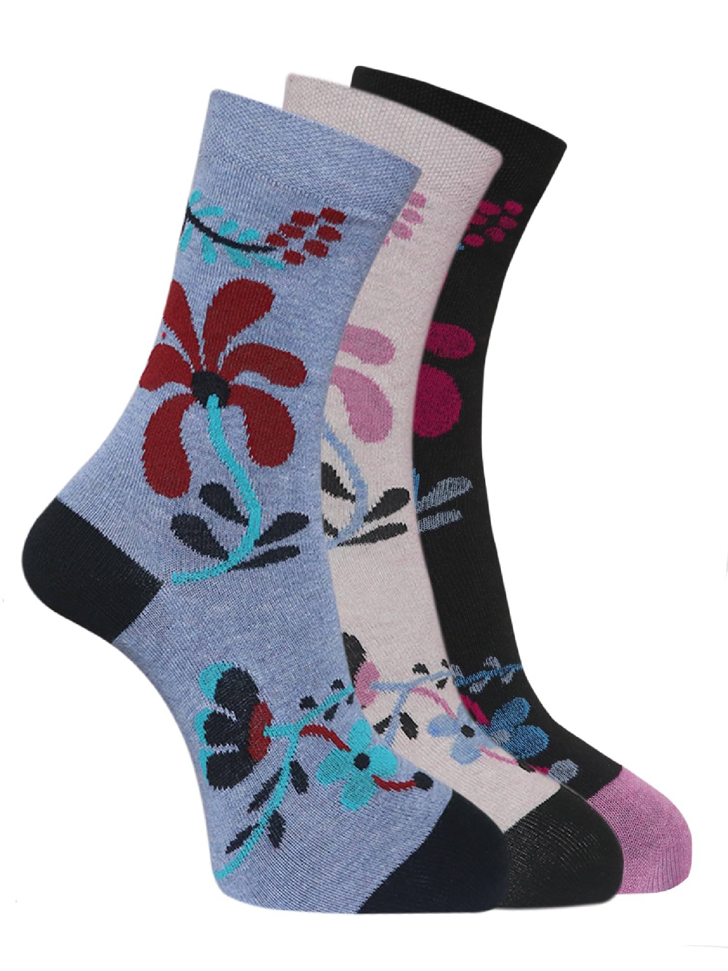 Dollar - Black Cotton Women's Mid Length Socks ( Pack of 3 ) Dollar - Black Cotton Women's Mid Length Socks ( Pack of 3 )