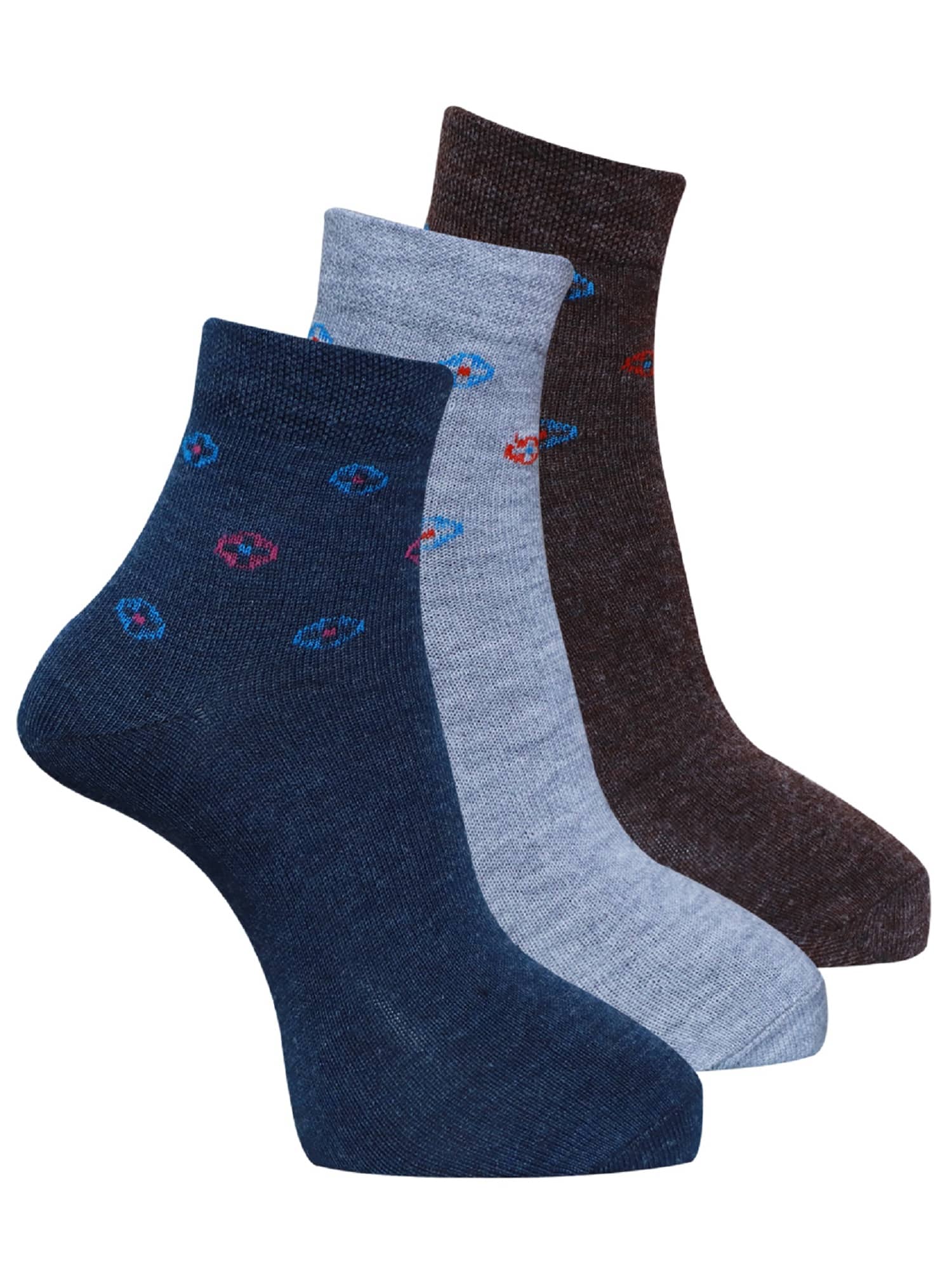 Dollar - Cotton Men's Printed Multicolor Ankle Length Socks ( Pack of 3 ) - Socks | Buy online on ZillyBuy