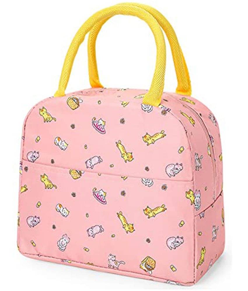     			House Of Quirk - Pink Polyester Lunch Bag