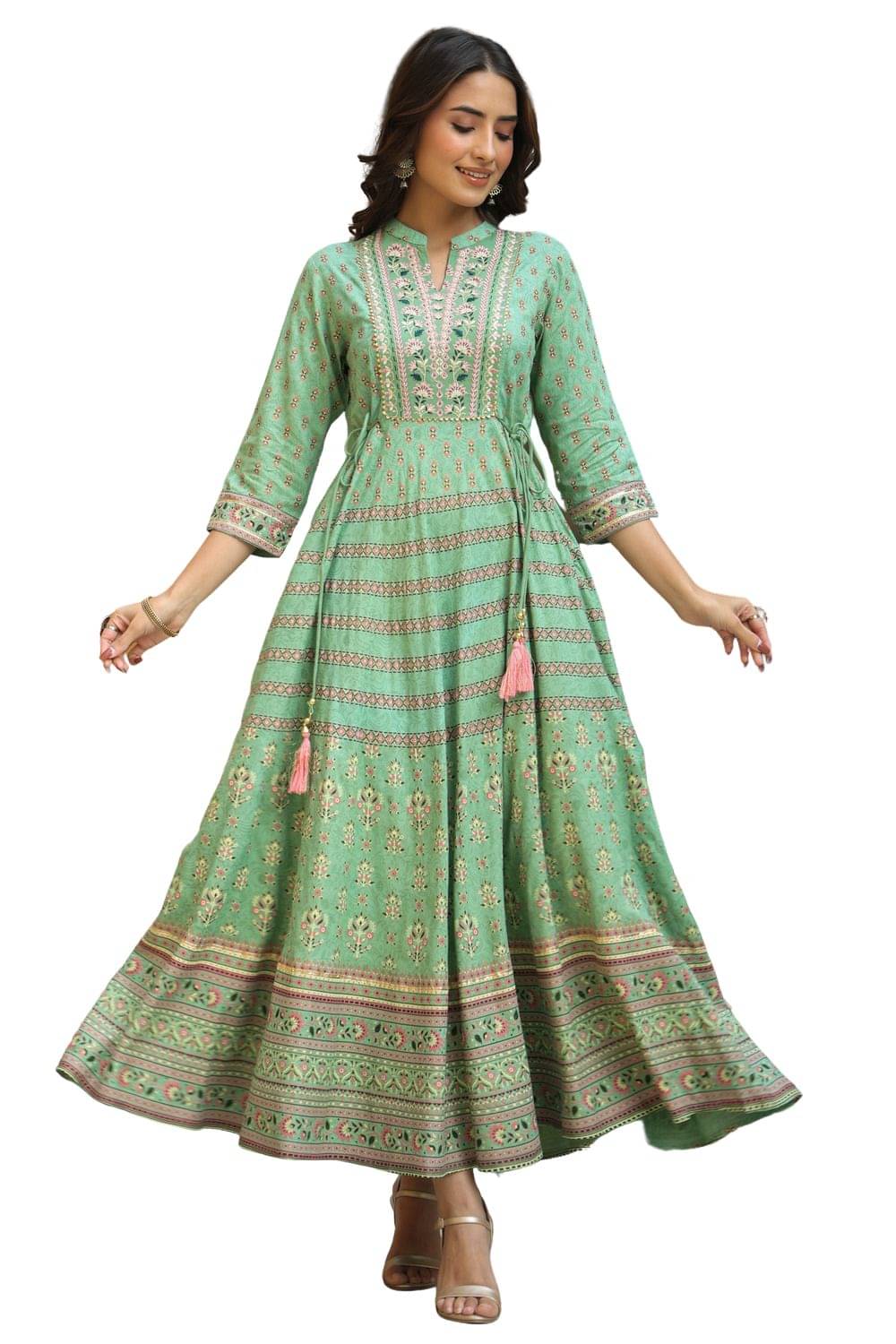 Juniper - Green Rayon Women's Fit & Flare Dress ( Pack of 1 ) Juniper - Green Rayon Women's Fit & Flare Dress ( Pack of 1 )